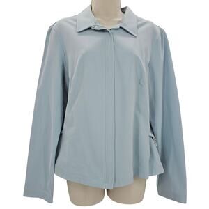 Vintage Renfrew Womans size L Lightweight Casual Zip Front Jacket Light Blue